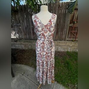 Rachel Zoe Paisley floral bohemian festival Maxi Dress cottagecore boho size 8